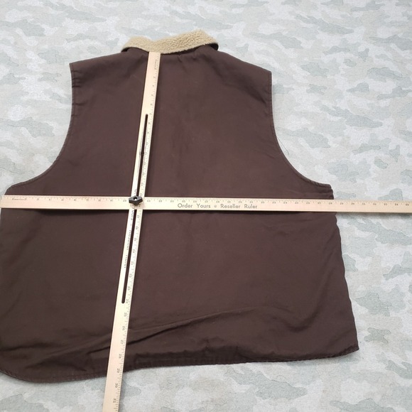 Pelham Vest Mens 2XL Brown Full Zip Pockets Sleeveless Workwear Westen Cowboy - Picture 6 of 9